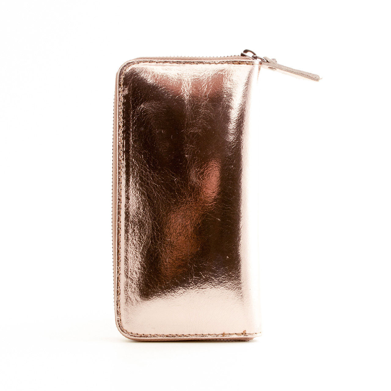 Leder Portemonnaie Metallic Rosegold