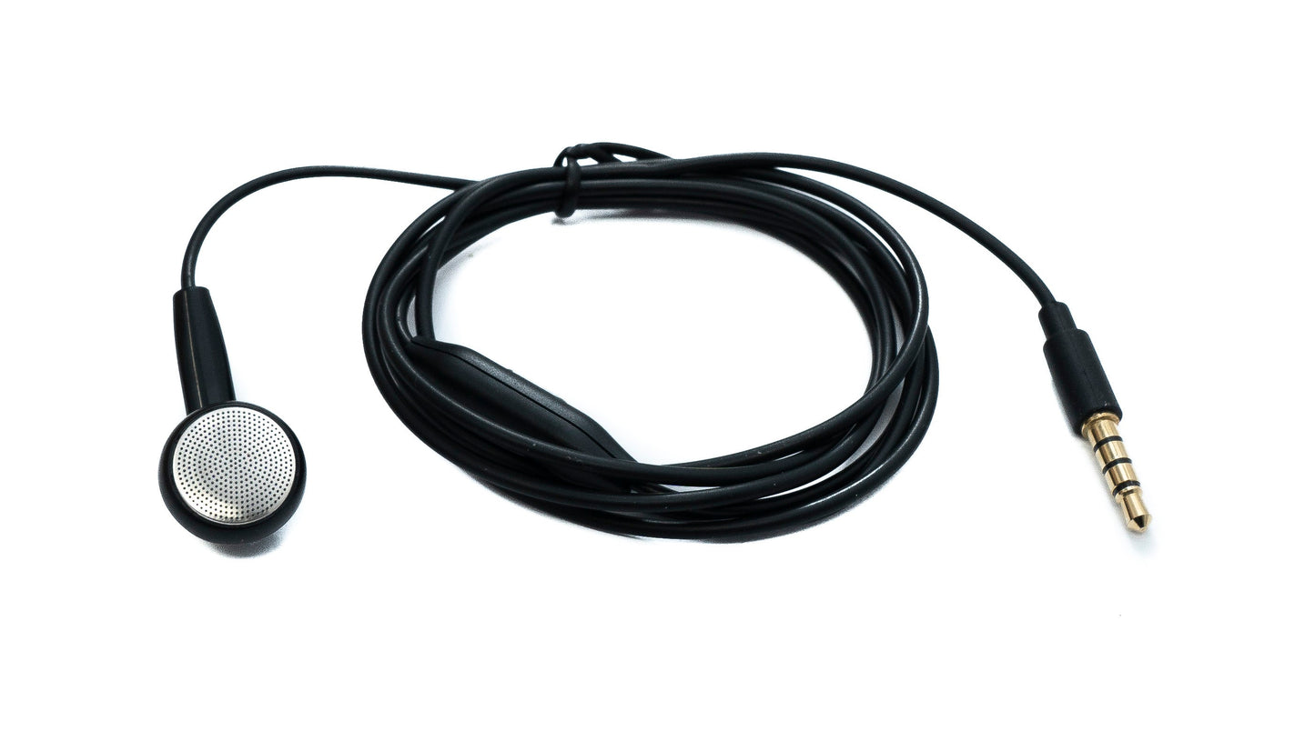 SYSTEM-S Mono In Ear Kopfhörer 120 cm AUX Klinke TRRS 3,5 mm Stecker Mikrofon