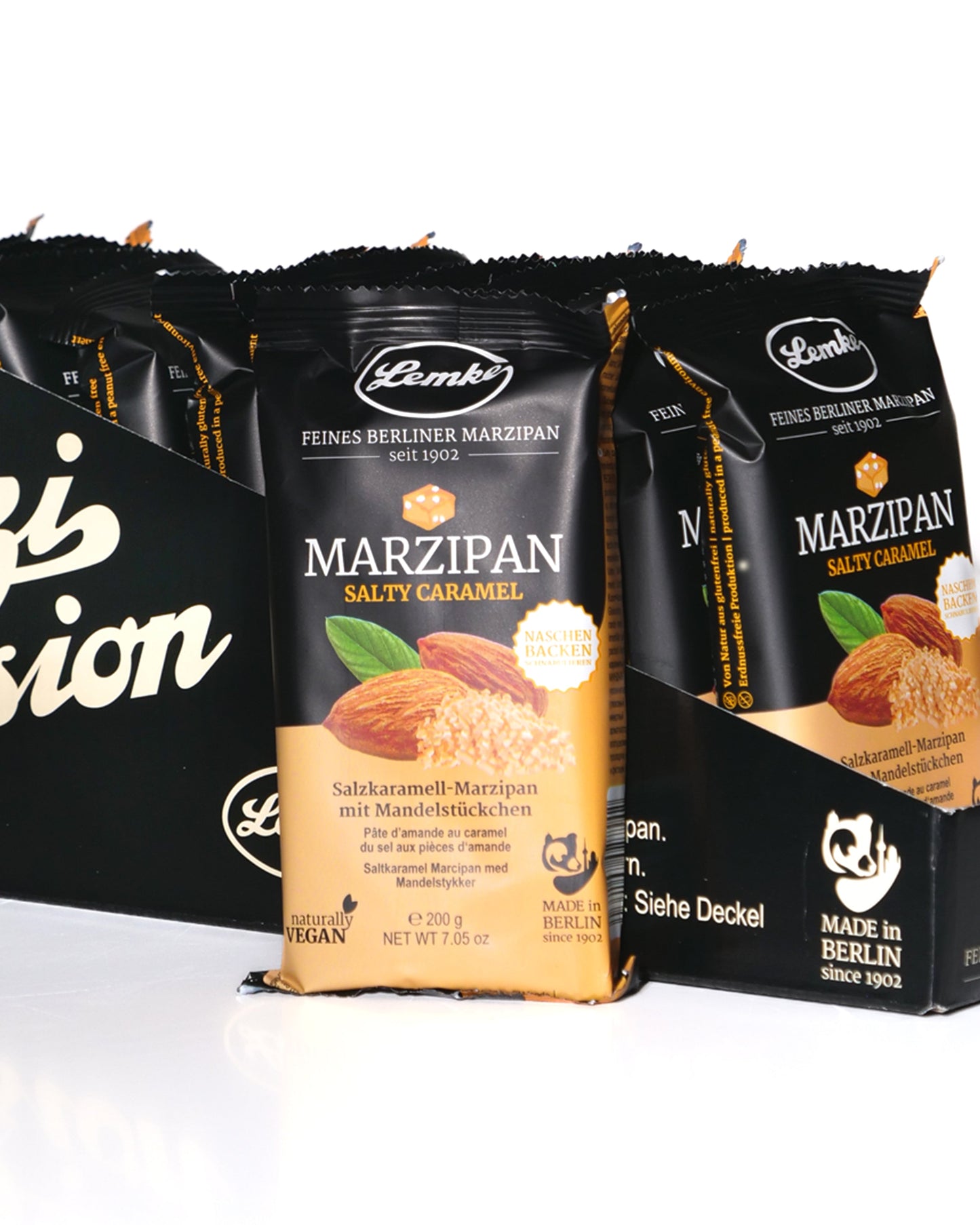 Marțipan Lemke Caramel Sărat Fin - 200g Potrivit pentru Ciocolată Vegană