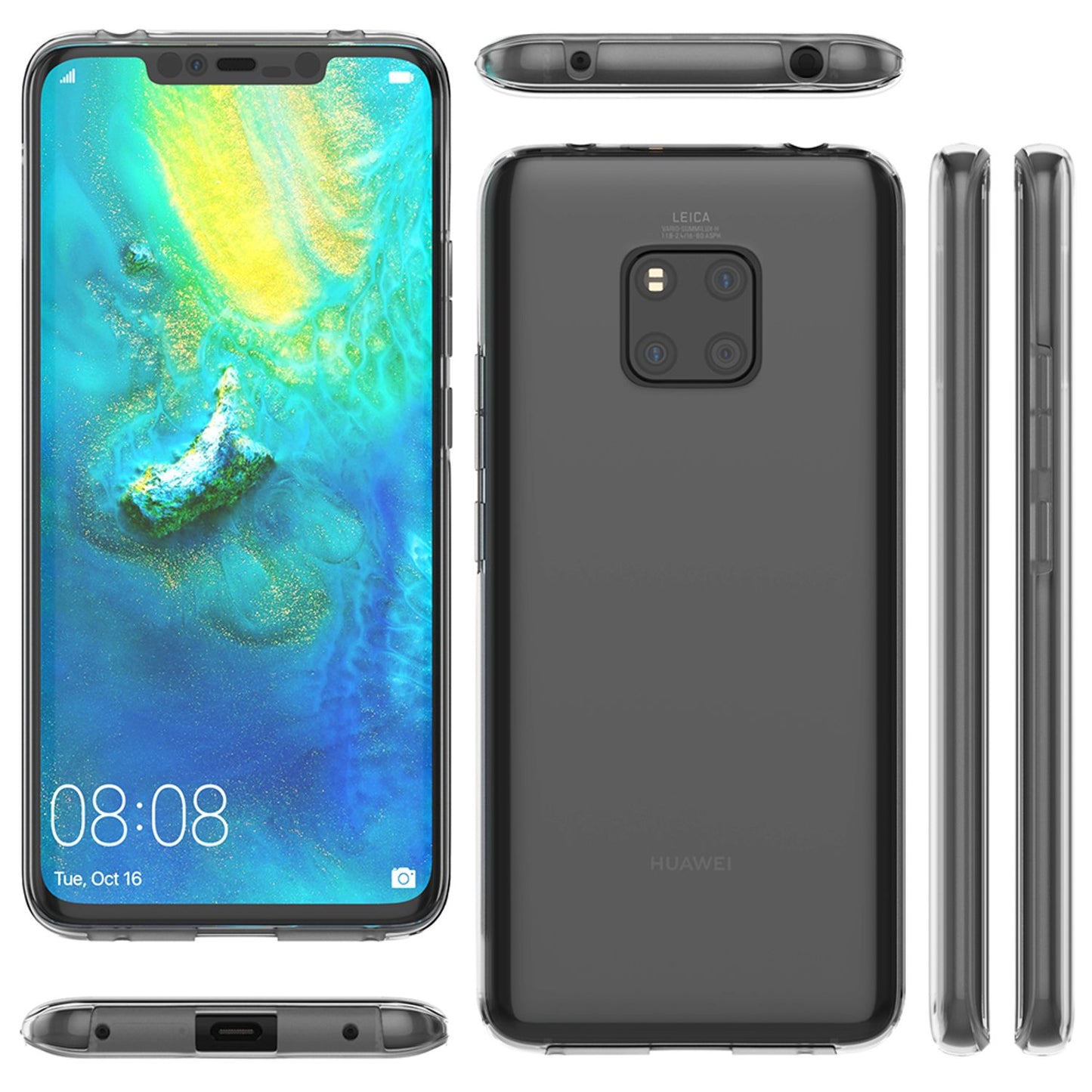 NALIA 360 Grad Handy Hülle für Huawei Mate20 Pro, Full Cover Case Bumper Etui
