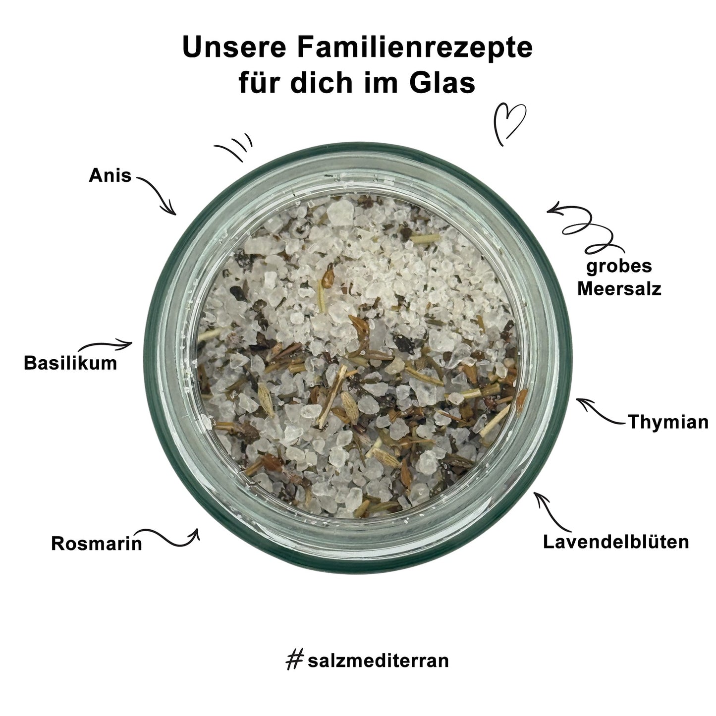 Sare mediteraneană Naturfranz cu arome de plante: rozmarin, busuioc, cimbru, anason, flori de lavandă - 250 g granulație fină