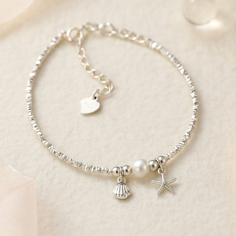 Meeresliebe Armband Verstellbares - Material 925er Sterling-Silber Länge 15–19 Cm