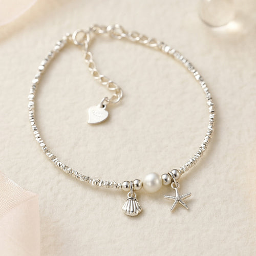 Meeresliebe Armband Verstellbares - Material 925er Sterling-Silber Länge 15–19 Cm