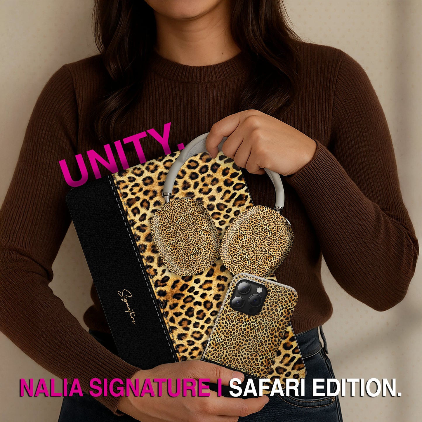 NALIA Berlin Safari Armband Wildes Safari-Design - Größe 44-49mm und 42mm Kompatibilität Serie 1-3 Material Kunstleder