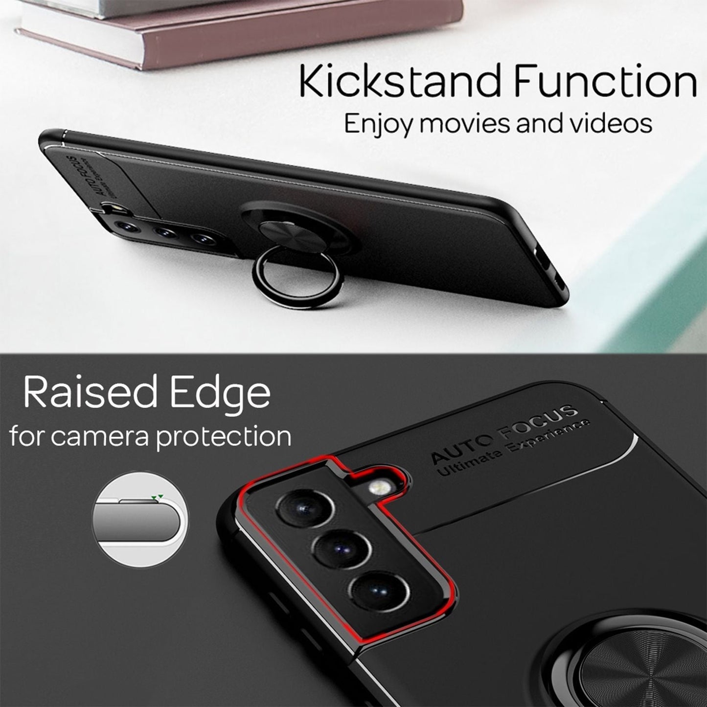 NALIA Ring Handy Hülle für Samsung Galaxy S21 Plus, Schutz Case Tasche Bumper