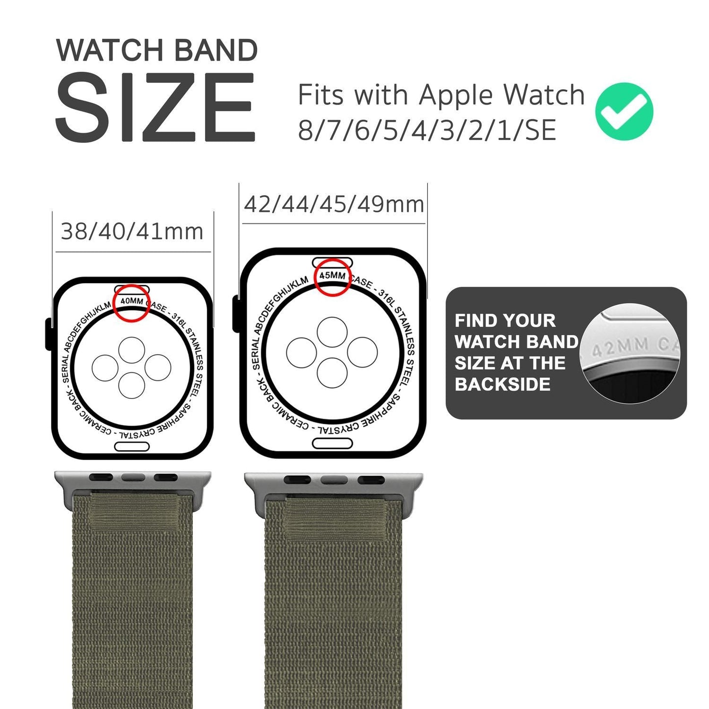 Alpine Armband für Apple Watch SE/8/7/6/5/4/3/2/1, 38 40 41mm