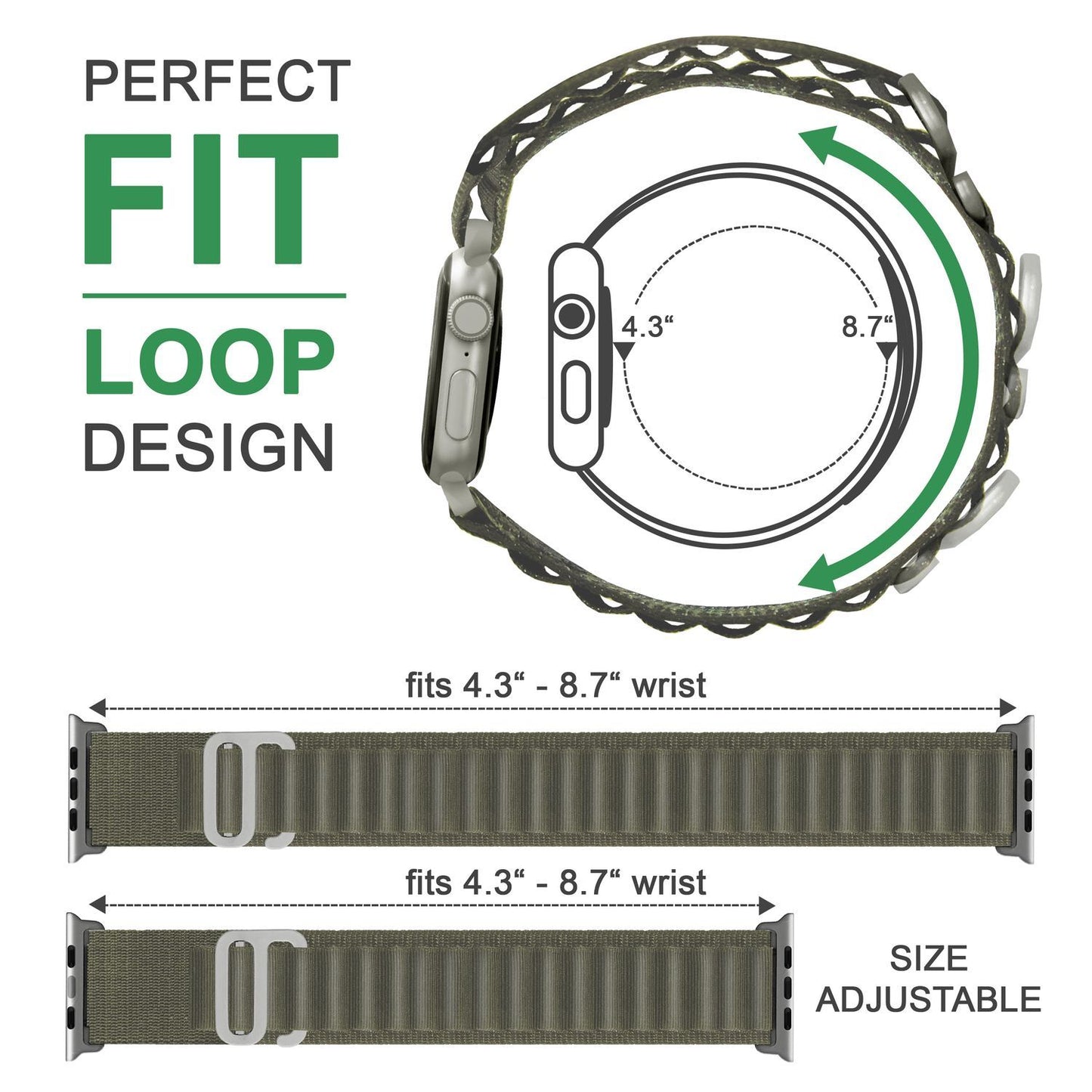 Alpine Armband für Apple Watch SE/8/7/6/5/4/3/2/1, 38 40 41mm