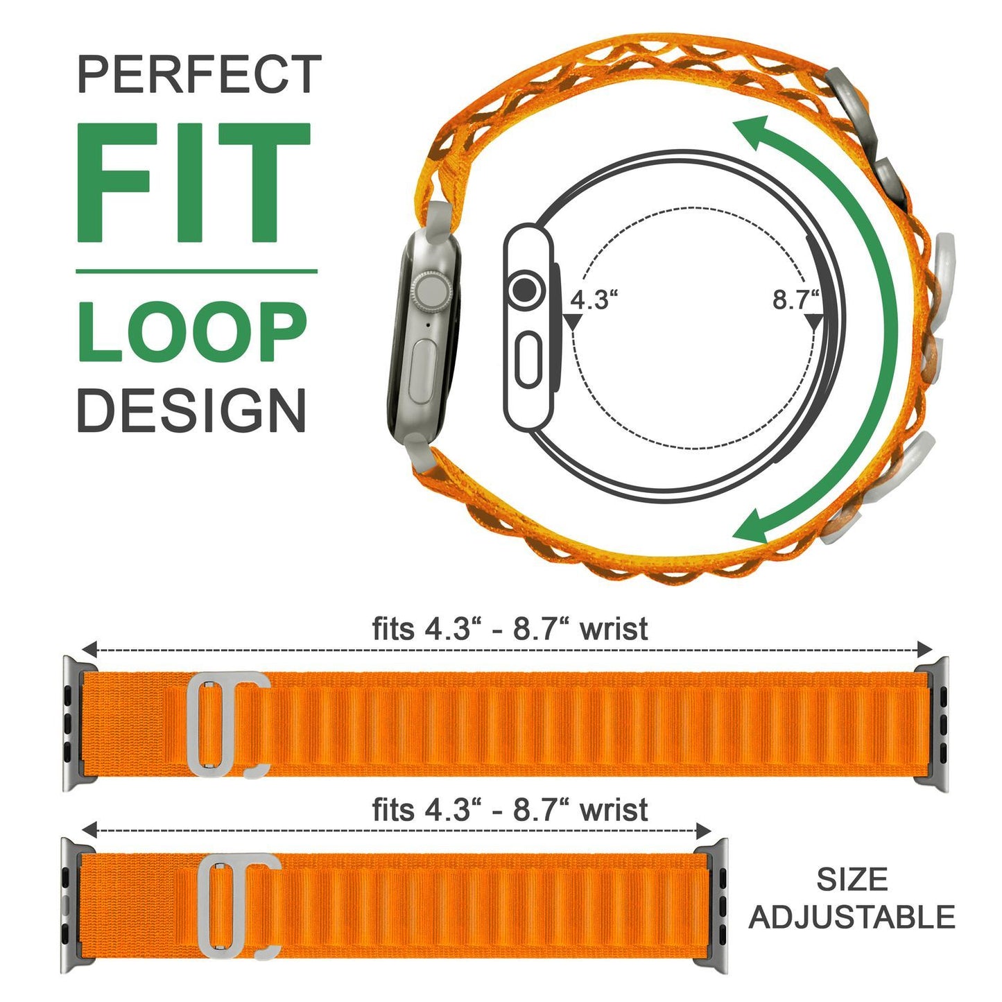 Alpine Armband für Apple Watch SE/8/7/6/5/4/3/2/1, 38 40 41mm