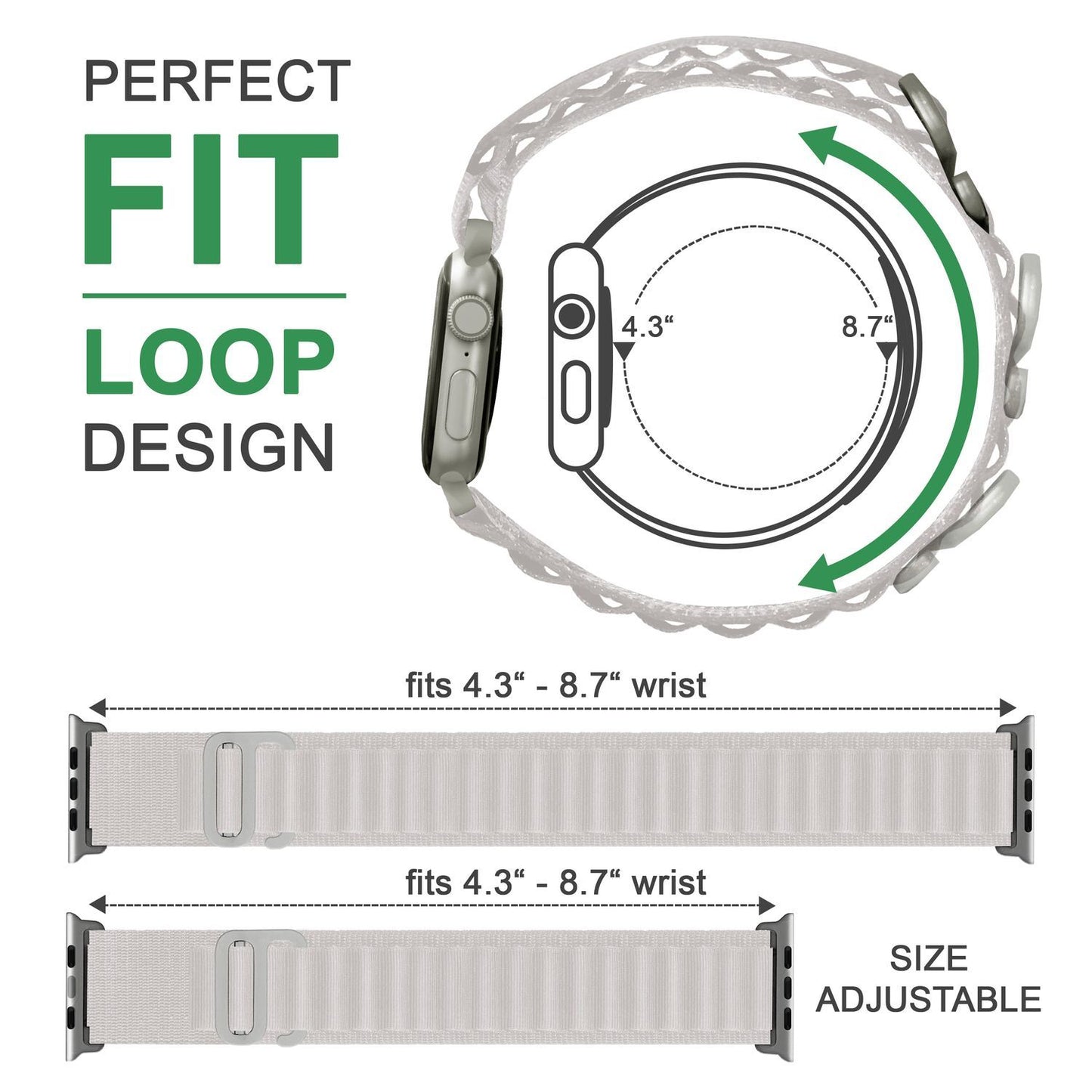 Alpine Armband für Apple Watch SE/8/7/6/5/4/3/2/1, 38 40 41mm