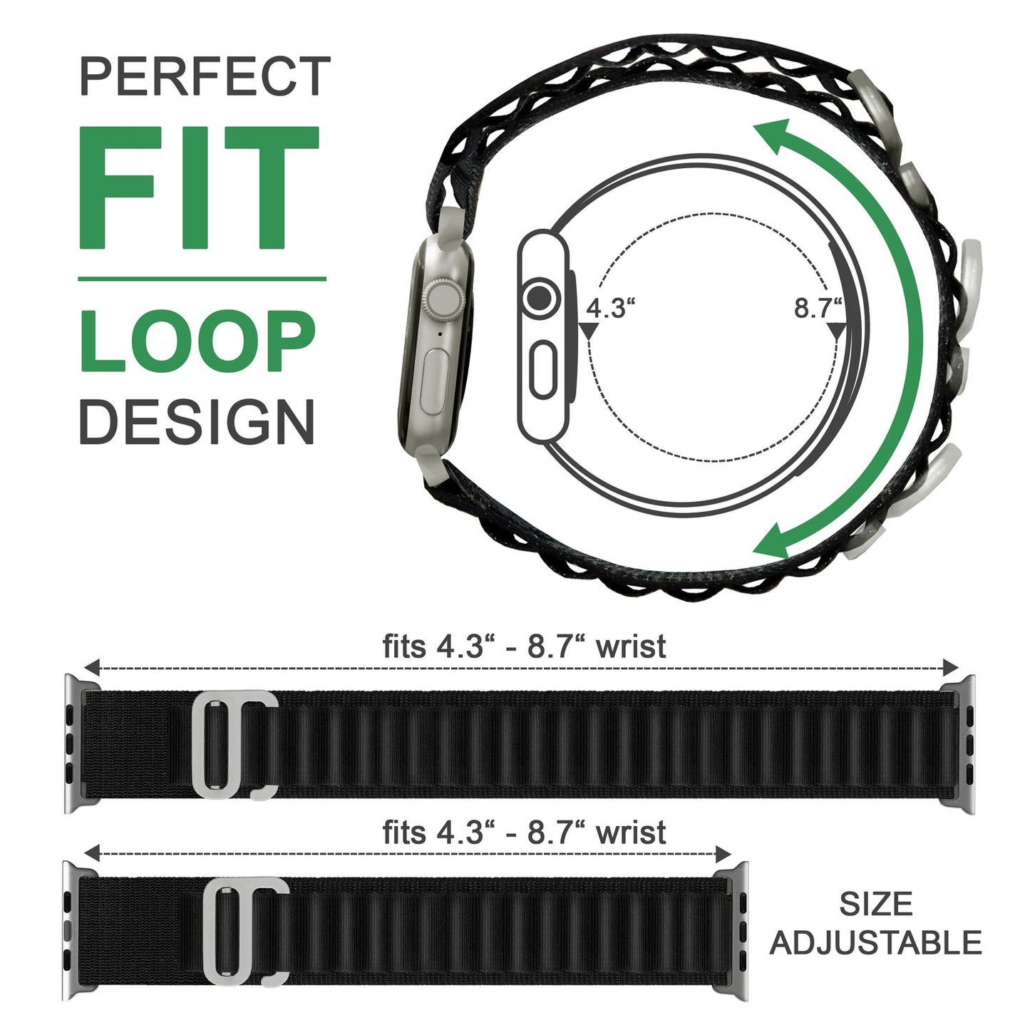 Brățară NALIA Vigora din nailon - cârlig din titan, mărime 42-49 mm, nailon