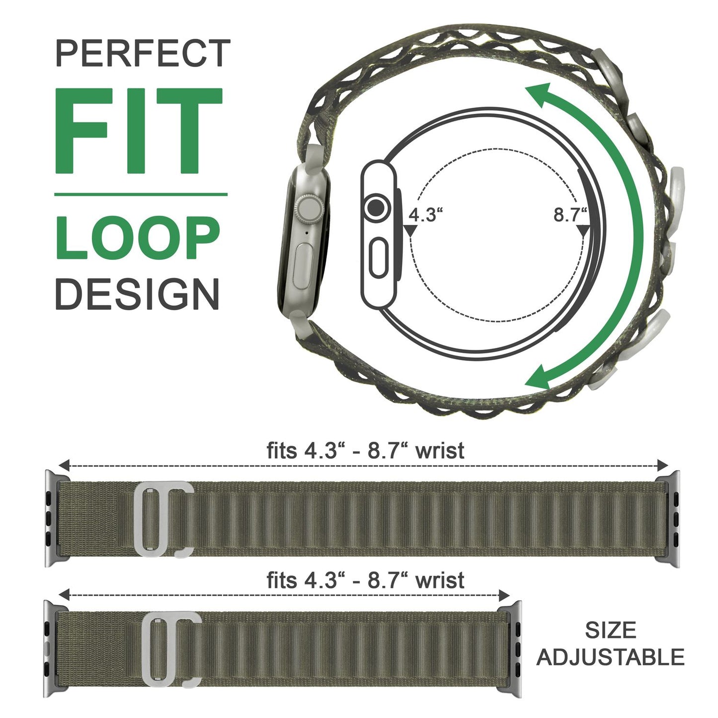 Brățară NALIA Vigora din nailon - cârlig din titan, mărime 42-49 mm, nailon
