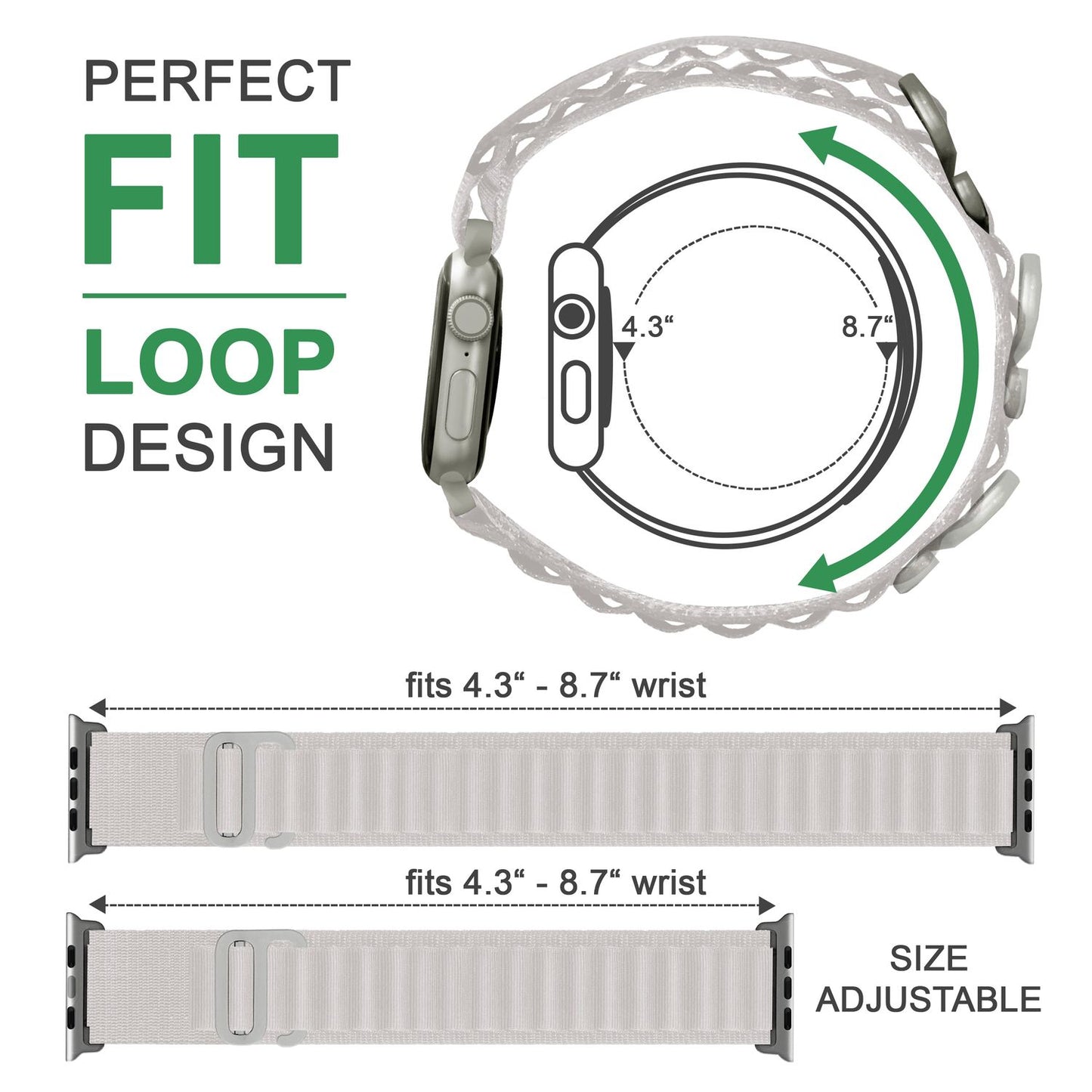 Brățară NALIA Vigora din nailon - cârlig din titan, mărime 42-49 mm, nailon