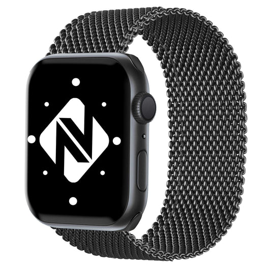 Brățară metalică NALIA Berlin Milanese - Compatibilă cu Apple Watch SE până la seria 8, 38-41 mm, din oțel inoxidabil