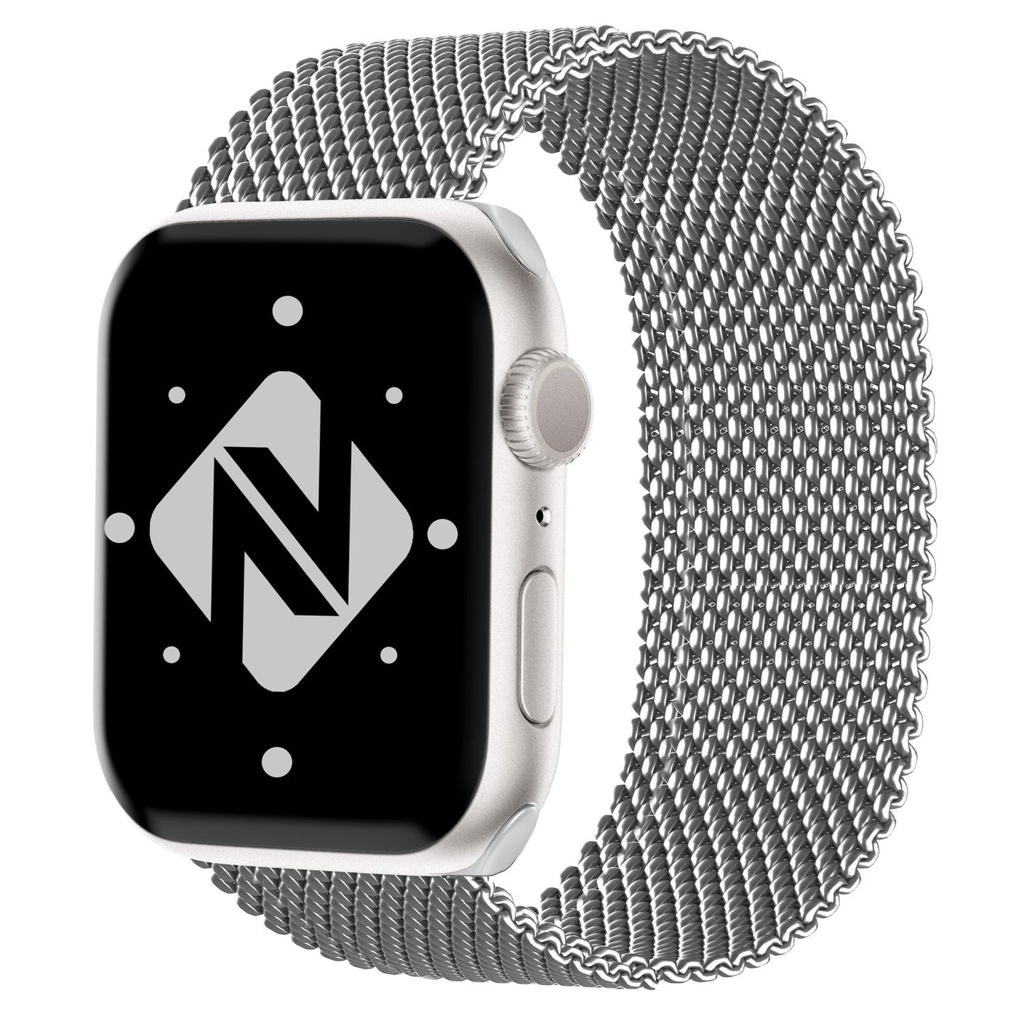 Brățară metalică NALIA Berlin Milanese - Compatibilă cu Apple Watch SE până la seria 8, 38-41 mm, din oțel inoxidabil