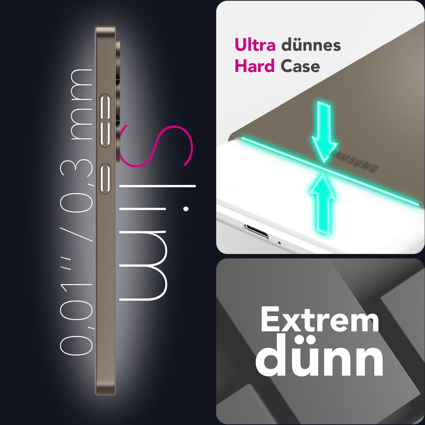 NALIA Phantom für Samsung Galaxy S25 Hülle, Extrem Dünnes 0,3mm Hardcase, Mattierte Schutzhülle, Fingerabdruck-Resistent, Minimalistisch, Federleichte Handyhülle