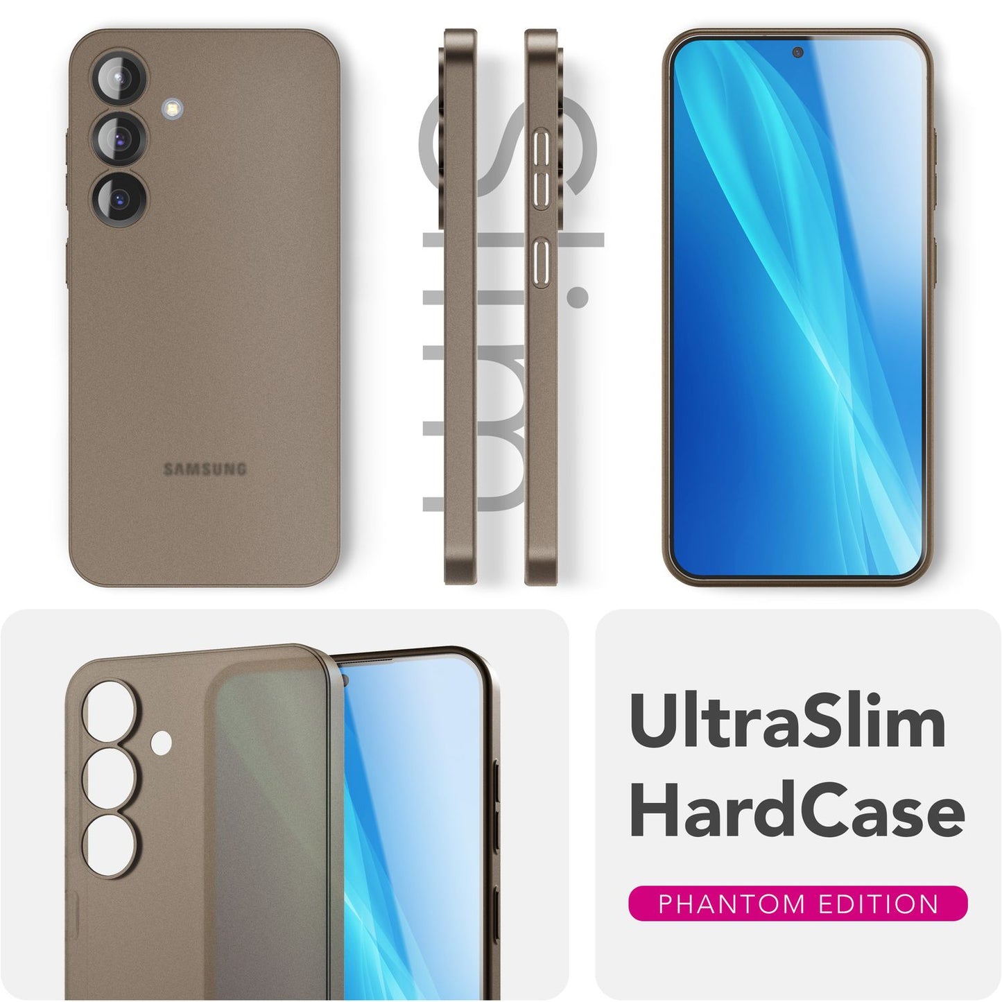 NALIA Phantom für Samsung Galaxy S25 Hülle, Extrem Dünnes 0,3mm Hardcase, Mattierte Schutzhülle, Fingerabdruck-Resistent, Minimalistisch, Federleichte Handyhülle