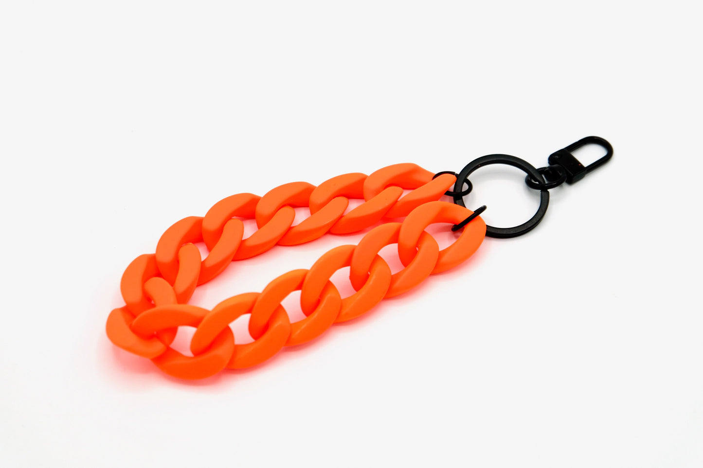 Schlüsselanhänger mit Karabiner "RUBBER EDITION" Neon-Orange