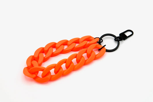 Schlüsselanhänger mit Karabiner "RUBBER EDITION" Neon-Orange