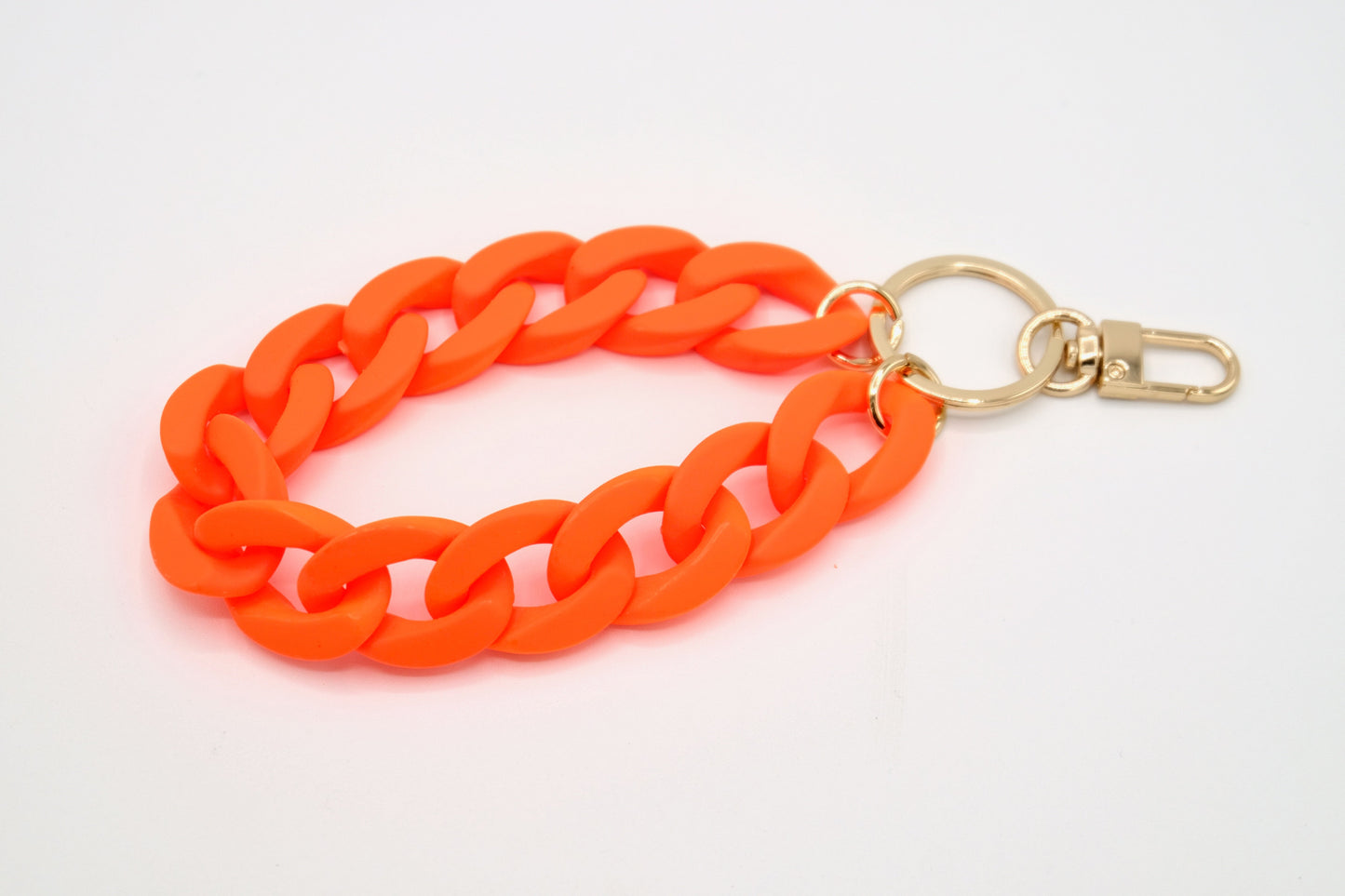 Schlüsselanhänger mit Karabiner "RUBBER EDITION" Neon-Orange