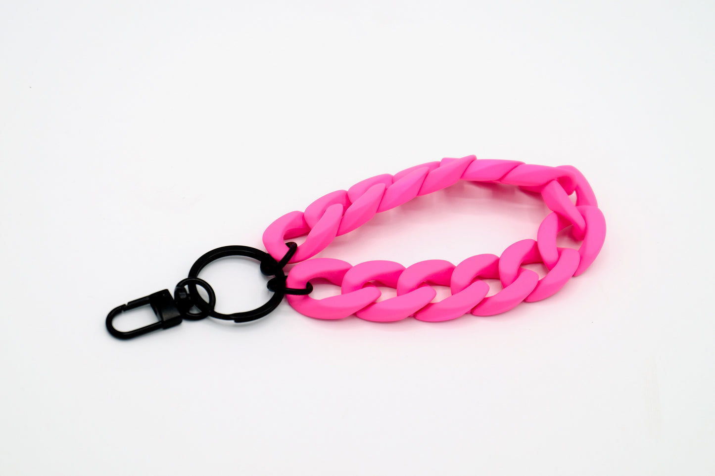 Schlüsselanhänger mit Karabiner "RUBBER EDITION" Neon-Pink