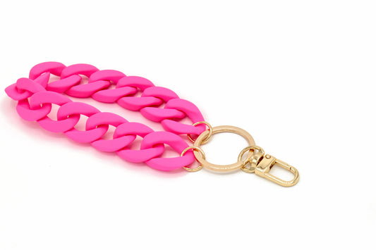 Schlüsselanhänger mit Karabiner "RUBBER EDITION" Neon-Pink