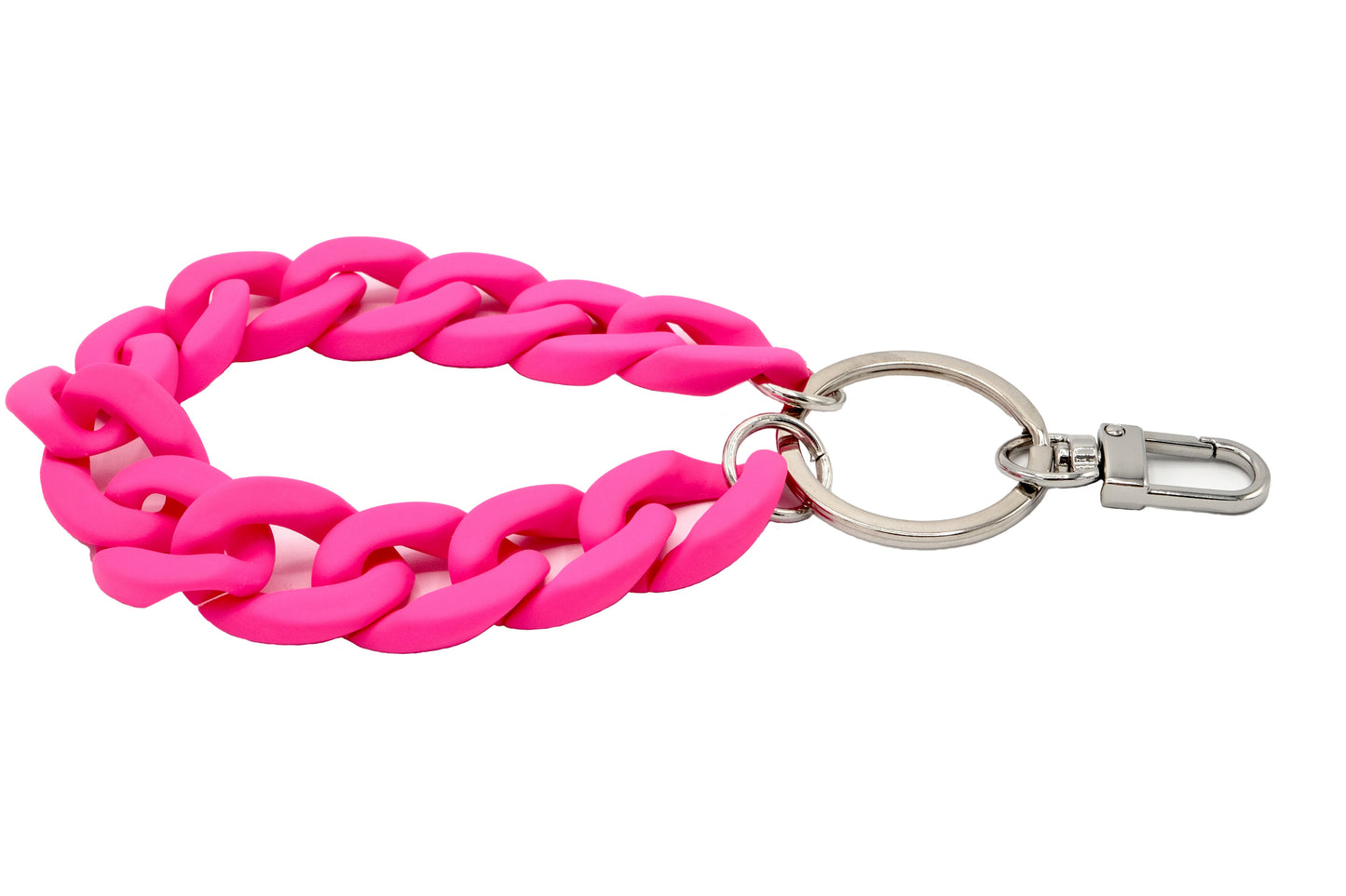 Schlüsselanhänger mit Karabiner "RUBBER EDITION" Neon-Pink