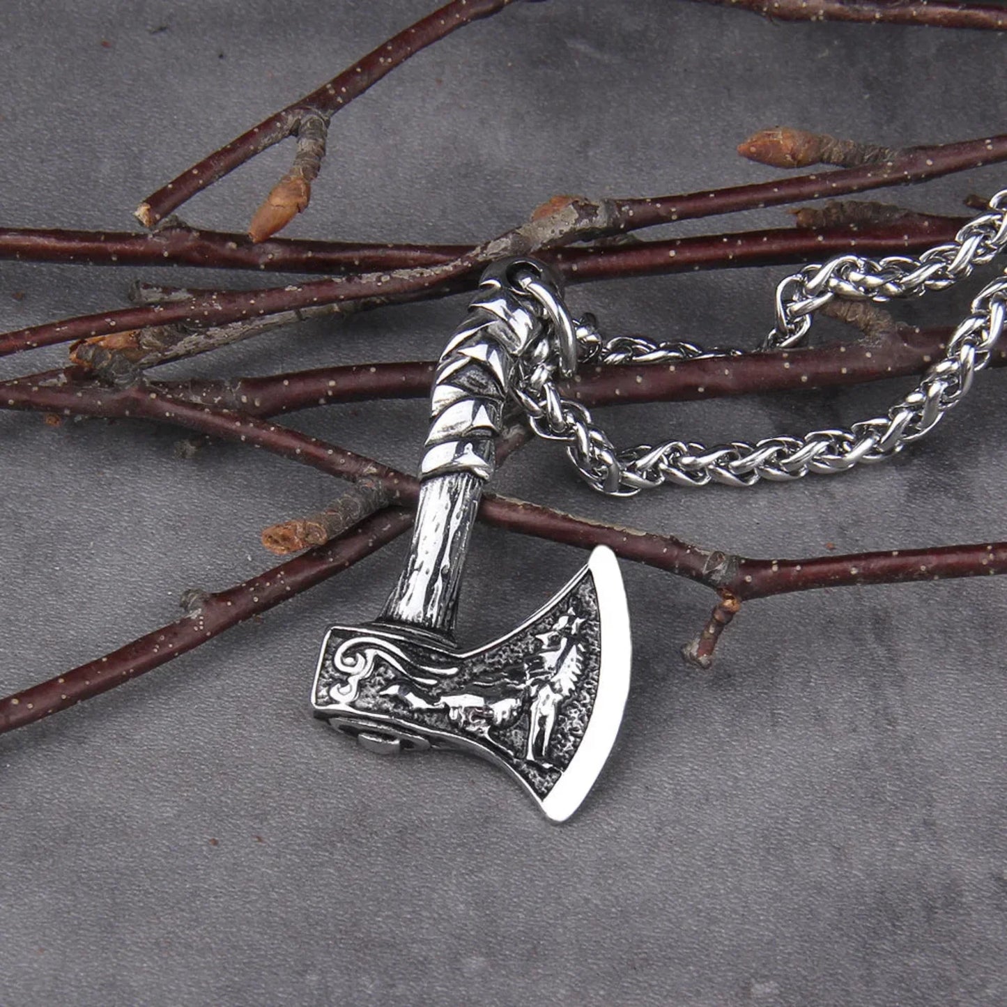 Never fade wolf and raven slavic wild amulet talisman viking necklace jewelry