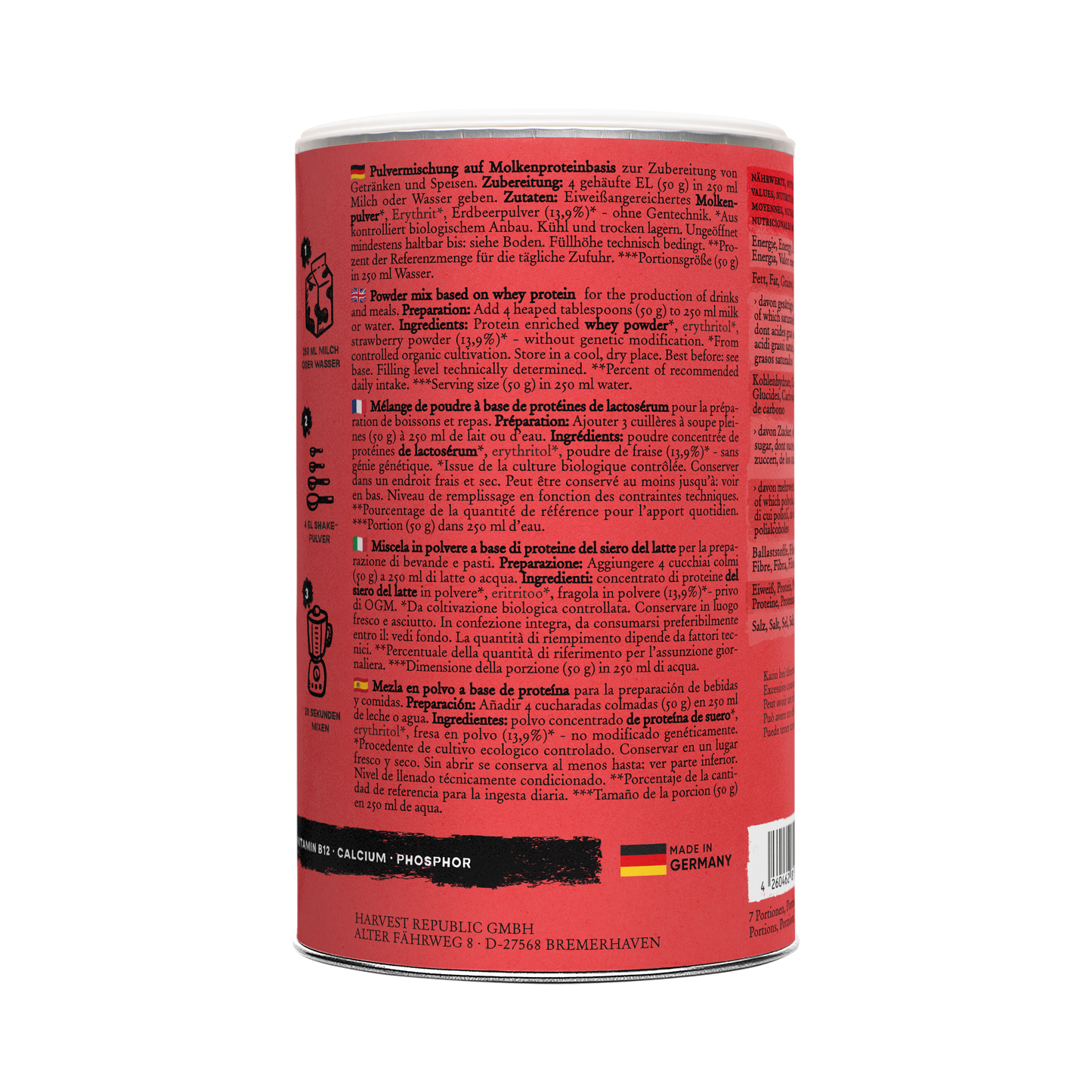 Whey Protein - NO ADDED SUGAR - Strawberry