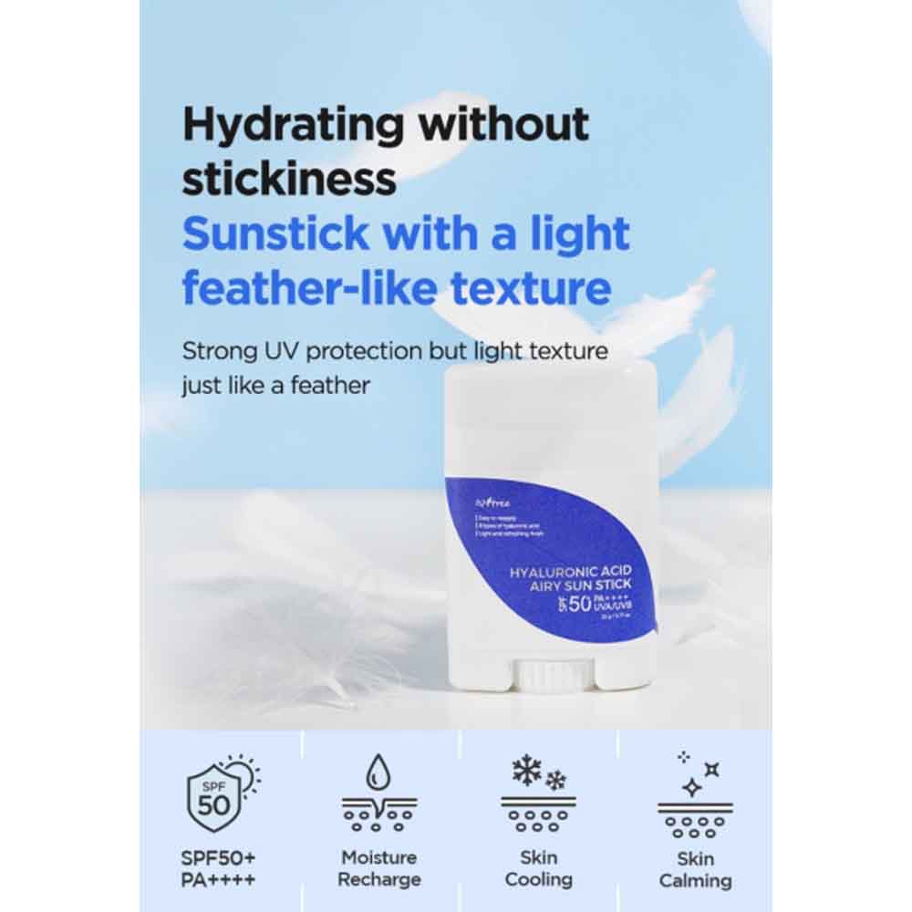 Isntree Hyaluronic Acid Airy Sun Stick Feuchtigkeitsspendend - 22 g SPF50+