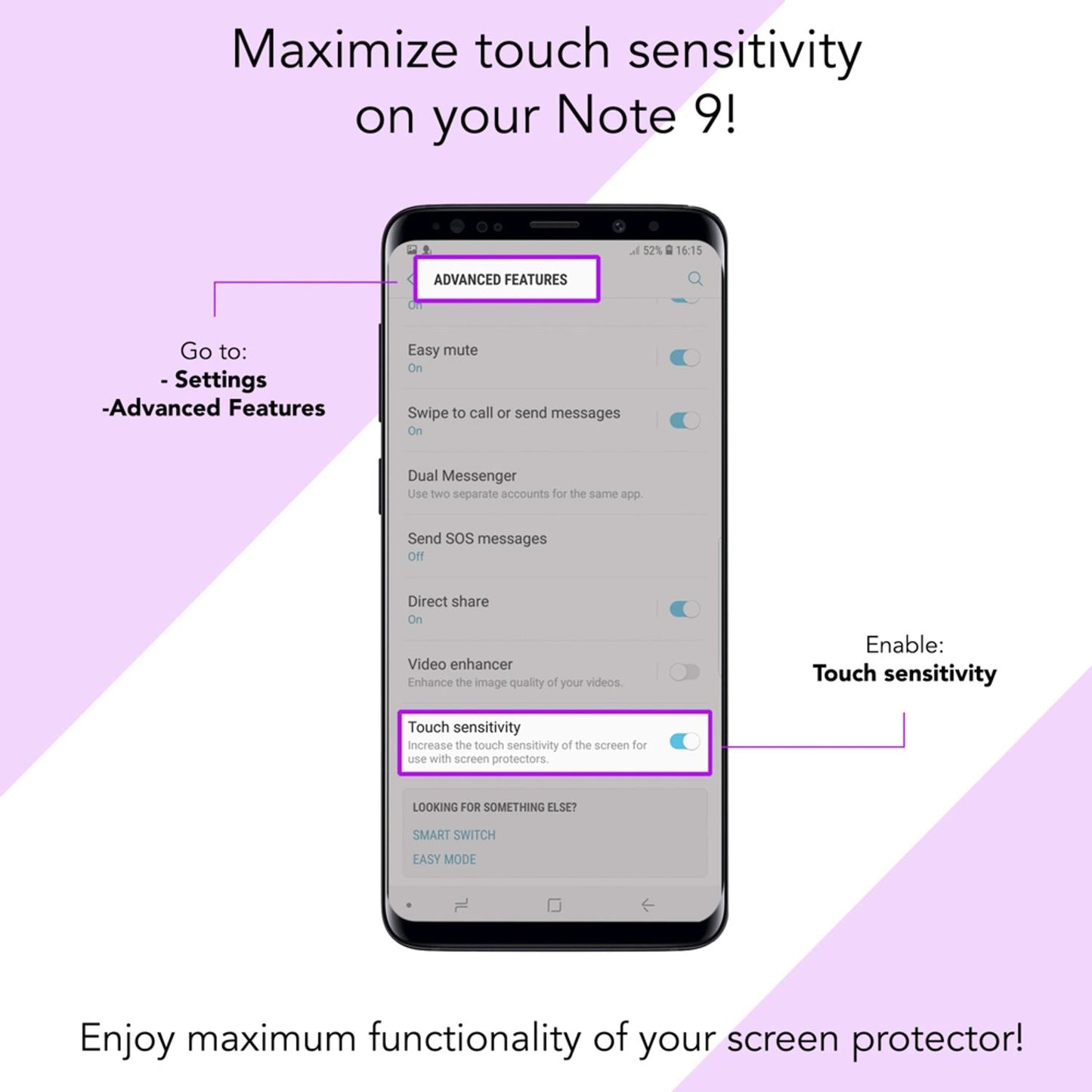 NALIA Sicht Schutzglas für Samsung Galaxy Note 9, Anti Spy Blickschutz Glas