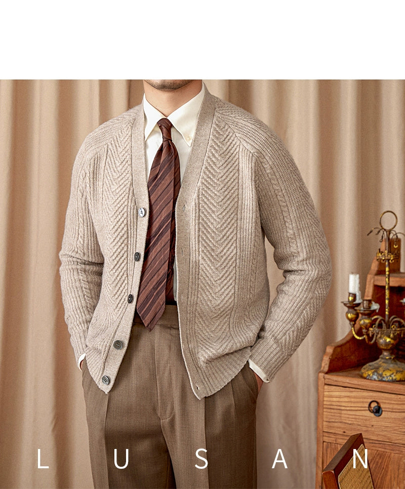 Heritage Vintage Wollcardigan V-Ausschnitt - Slim, Warm LXL