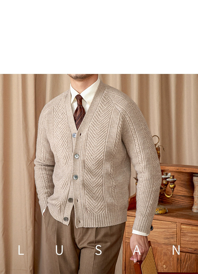 Heritage Vintage Wollcardigan V-Ausschnitt - Slim, Warm LXL