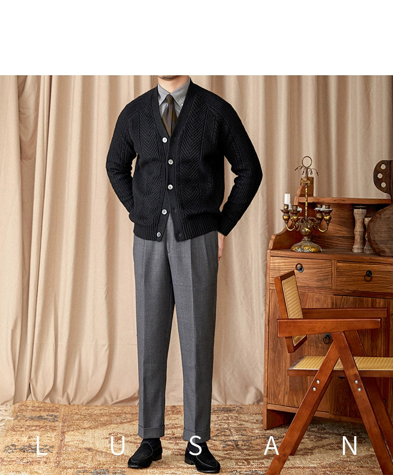 Heritage Vintage Wollcardigan V-Ausschnitt - Slim, Warm LXL