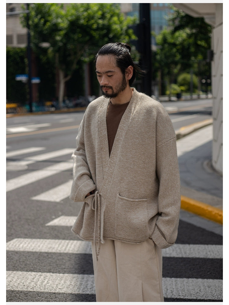 EMAIGICN MY1148 Gestrickter Kimono Cardigan - Größe M/L, Material Polyester/Viskose, Verschluss Ein-Knopf