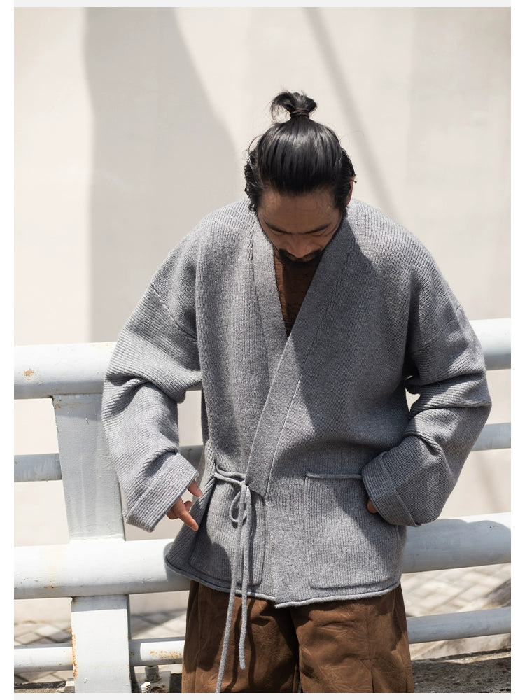 EMAIGICN MY1148 Gestrickter Kimono Cardigan - Größe M/L, Material Polyester/Viskose, Verschluss Ein-Knopf