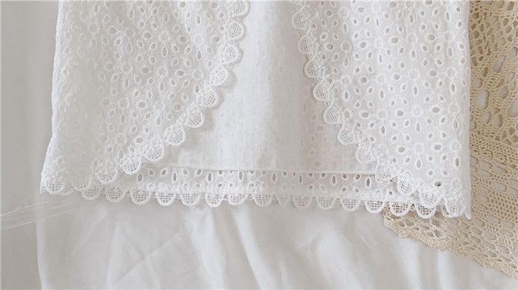 Girls Outfit Set 2022 Summer Clothing Sets Hollow Lace Suit Baby Casual Sleeveless T-shirt+Shorts Kids Clothes Sets Baby Clothes