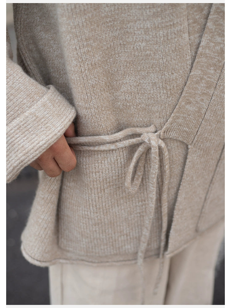 EMAIGICN MY1148 Gestrickter Kimono Cardigan - Größe M/L, Material Polyester/Viskose, Verschluss Ein-Knopf