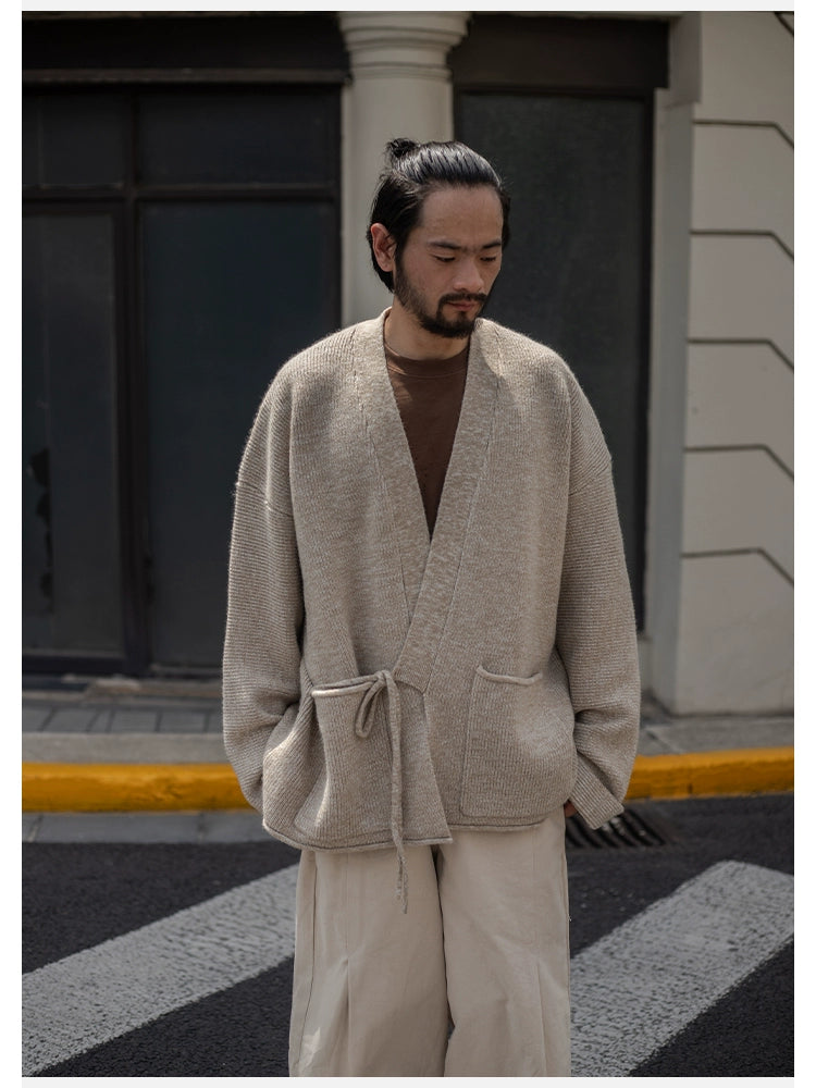 EMAIGICN MY1148 Gestrickter Kimono Cardigan - Größe M/L, Material Polyester/Viskose, Verschluss Ein-Knopf