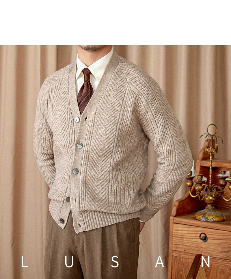 Heritage Vintage Wollcardigan V-Ausschnitt - Slim, Warm LXL