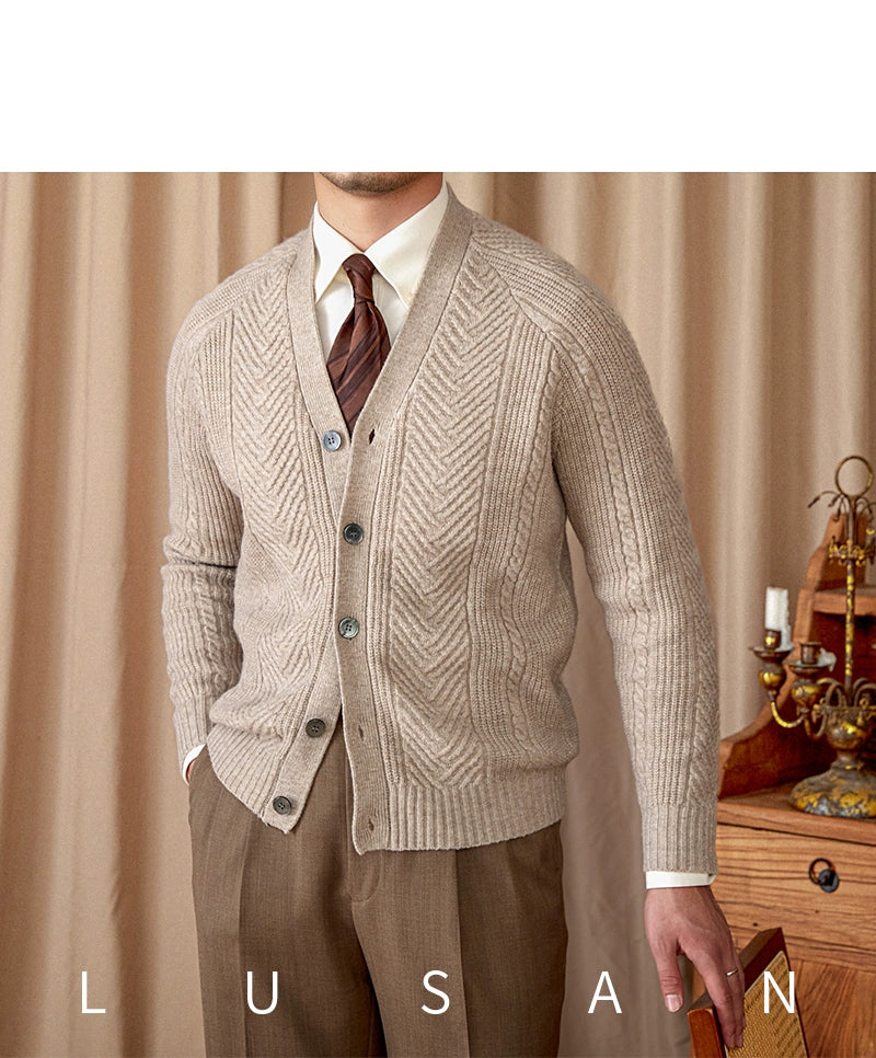 Heritage Vintage Wollcardigan V-Ausschnitt - Slim, Warm LXL