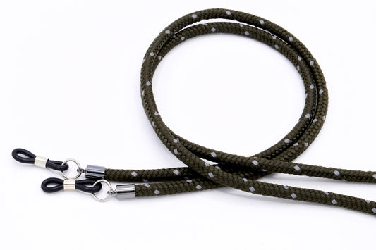 Brillenband 4mm Olive/Reflecting