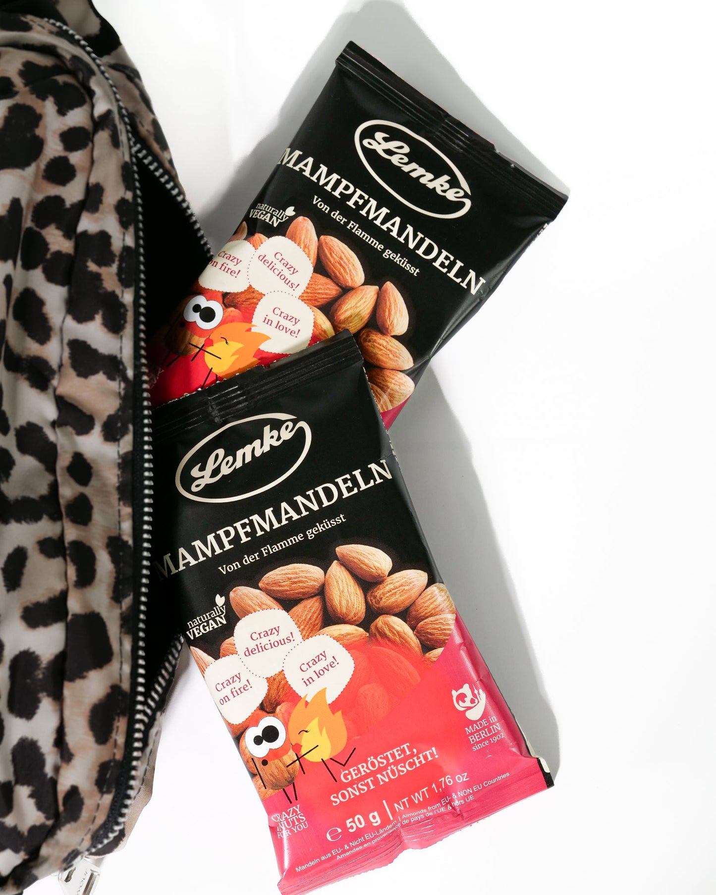 Migdały Lemke Munch prażone na otwartym ogniu - pojemność 50 g bez tłuszczu