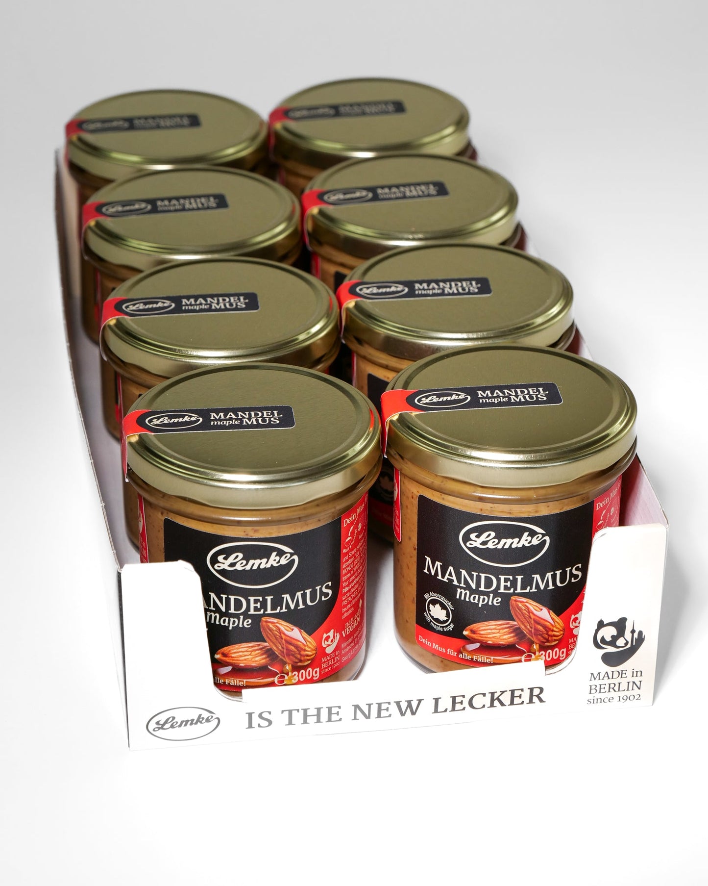 Unt de migdale cu arțar Lemke - Cremă vegană cu zahăr de arțar, 200g, 78% migdale