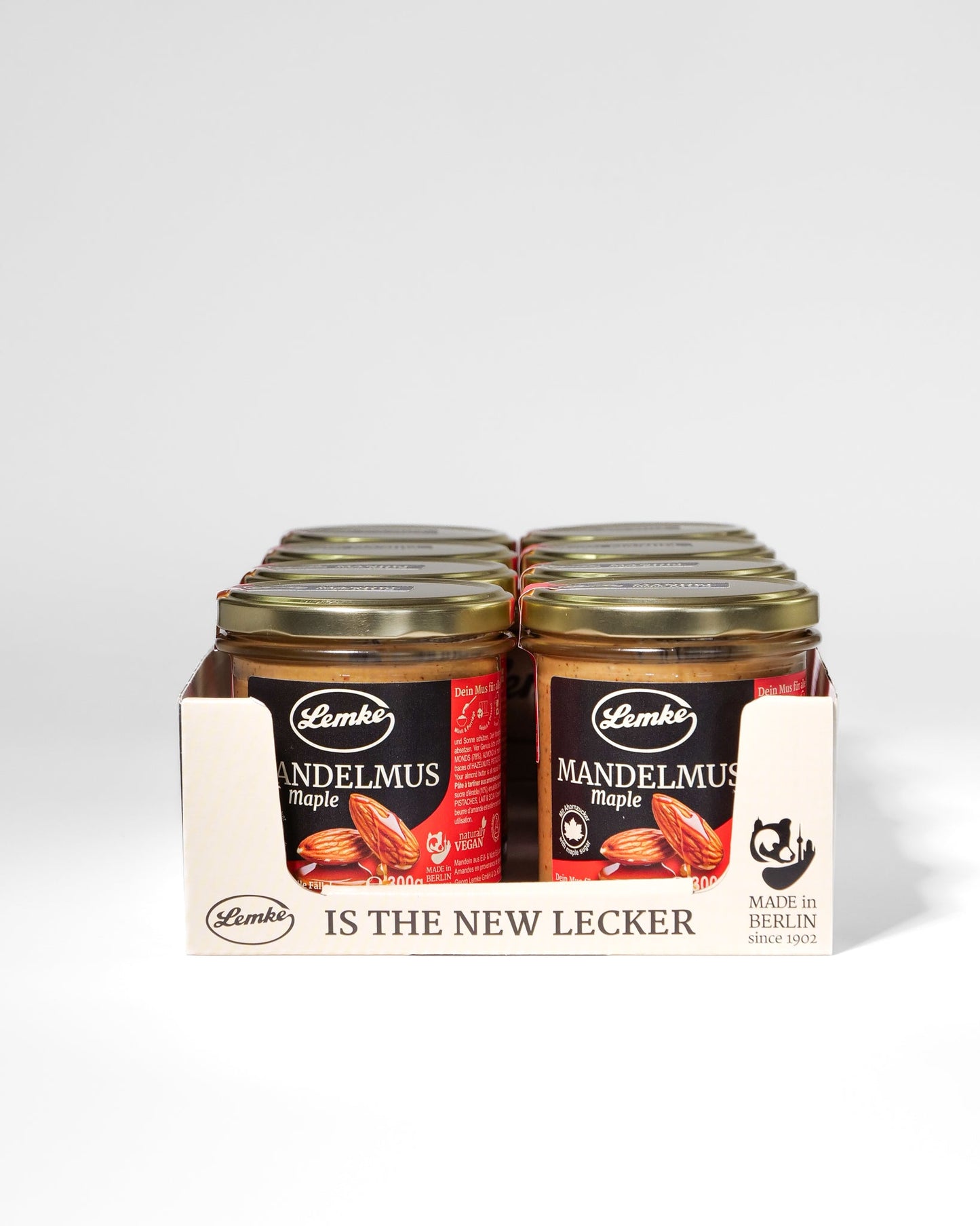 Unt de migdale cu arțar Lemke - Cremă vegană cu zahăr de arțar, 200g, 78% migdale