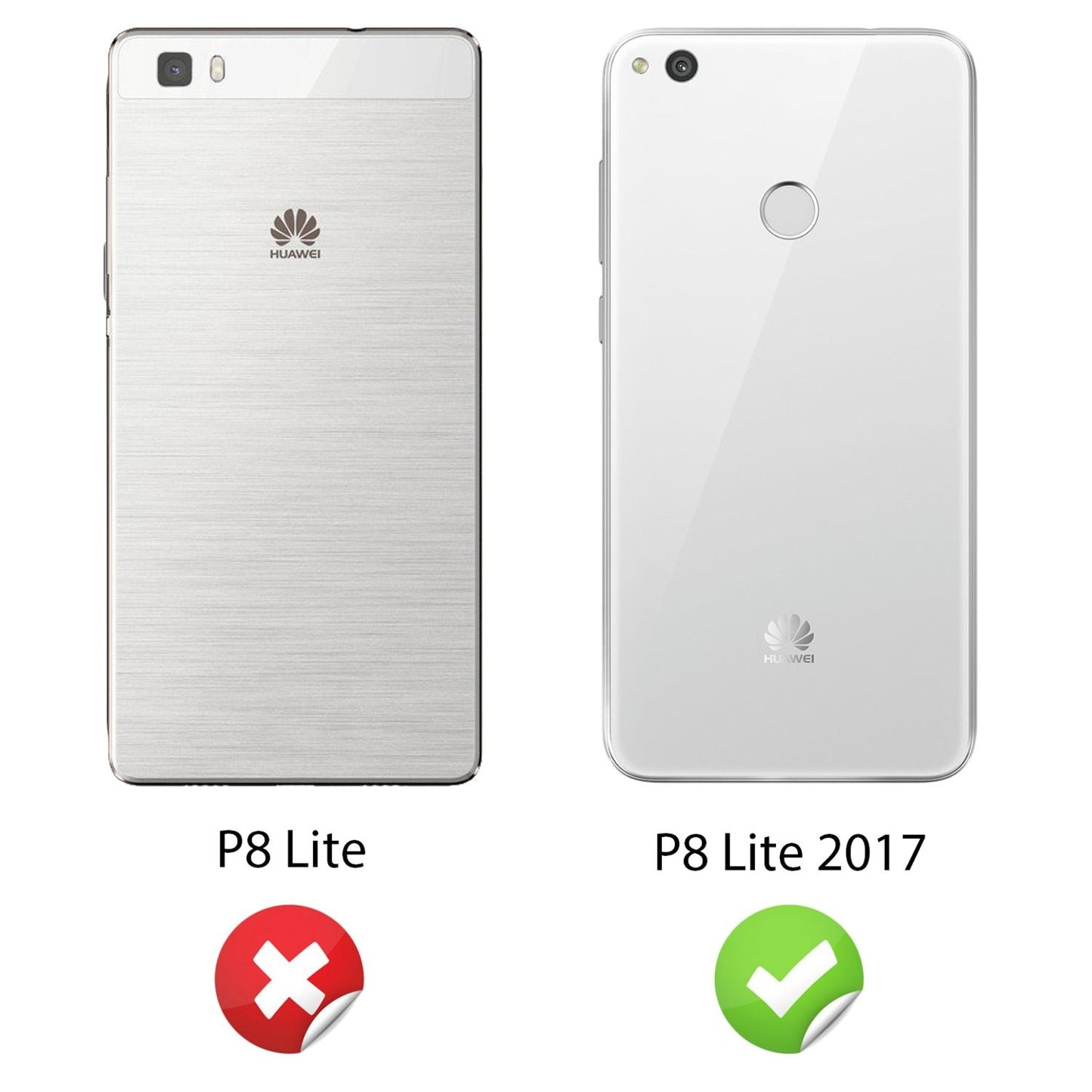 NALIA Huawei P8 Lite Hülle Slim Silikon Motiv Kristall - Dünn Durchsichtig Passgenau