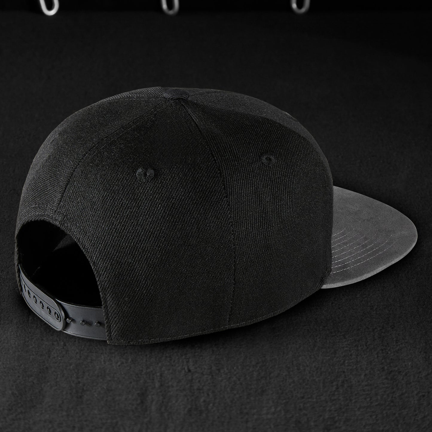 Snapback Cap - Black & Anthracite-Suede