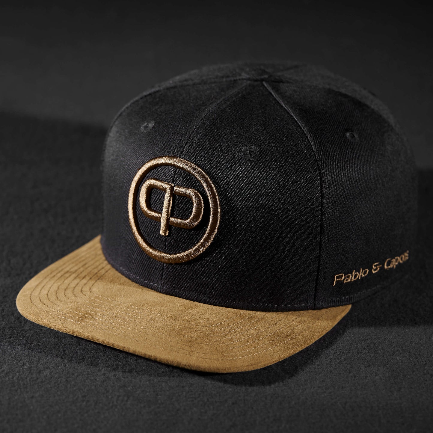 Snapback Cap - Black & Suede