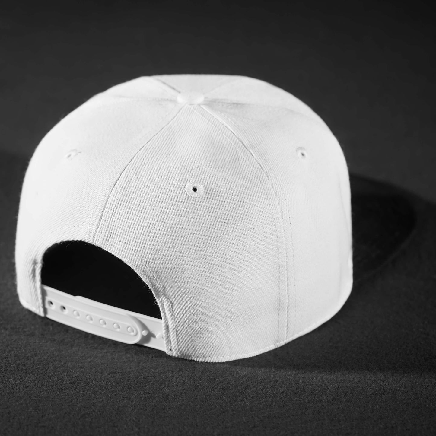 Snapback Cap - White on Black