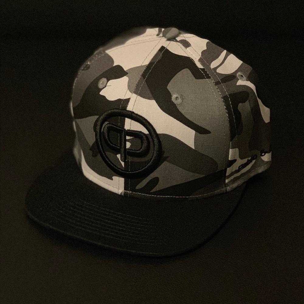 Snapback Cap - White Camo & Black