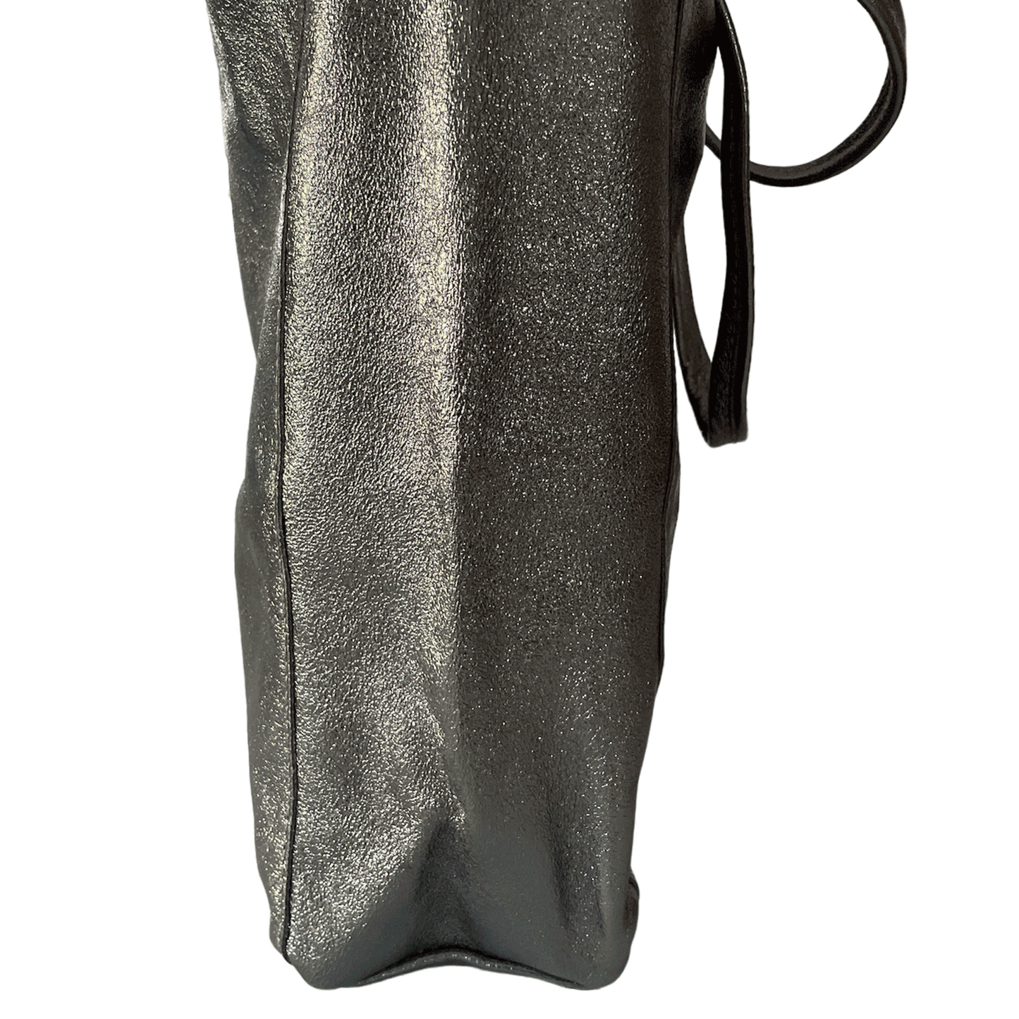 Leder Shopper mit Innentasche Altsilber